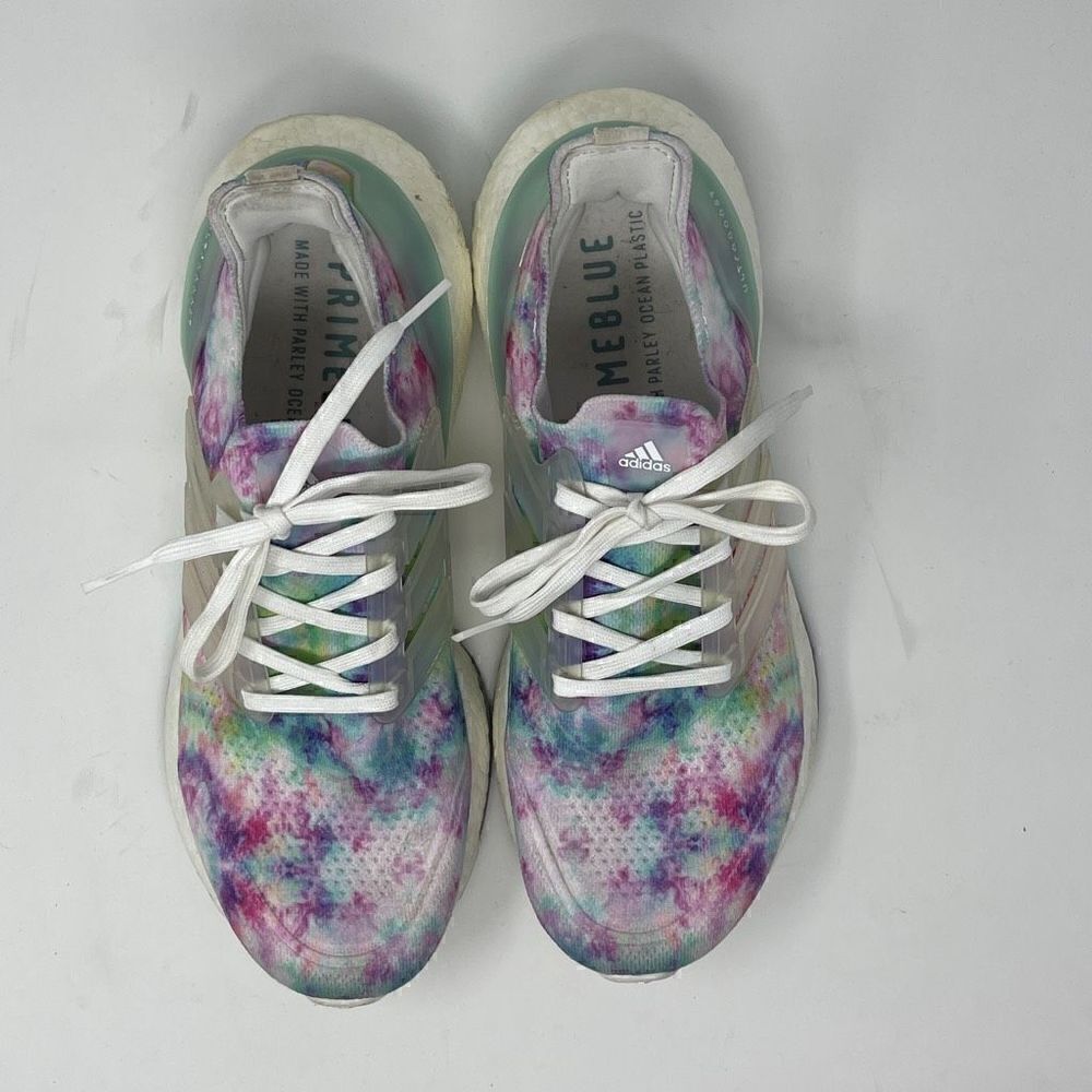 Adidas Women's Ultraboost Prime Blue Tie-Dye Lace-Up Multicolor Sneakers Sz 8.5